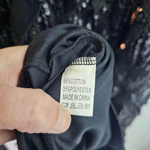 **SOLD** Black Sequin Fringe Party Dress Size XL - Picture 13 of 13